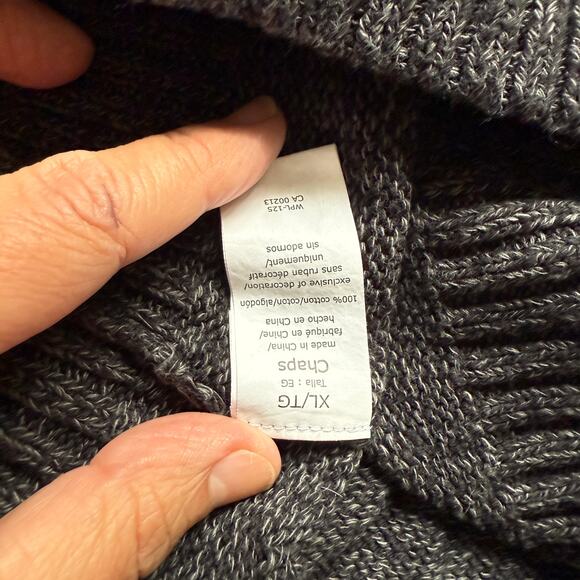 Chaps charcoal grey sweater w/ elbow patches, EUC size xl - Picture 5 of 6